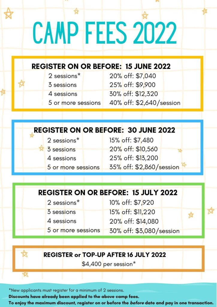 Summer Price Fee List